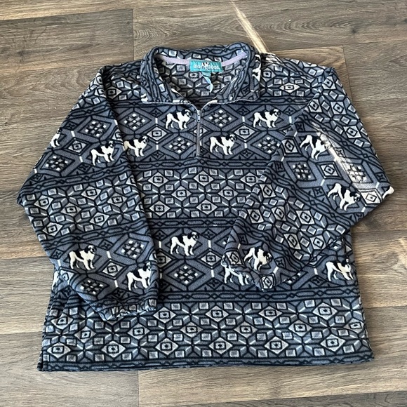 Big Dogs Black and Gray Patterned Pullover - Picture 1 of 5